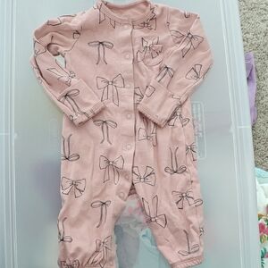 Carter's Pink Bow Pattern Footie